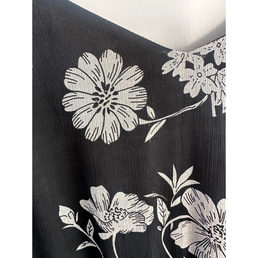 J.Crew Mercantile Floral Tiered Maxi Dress Chiffon J4263 Black & White Size 14 - Picture 5 of 15